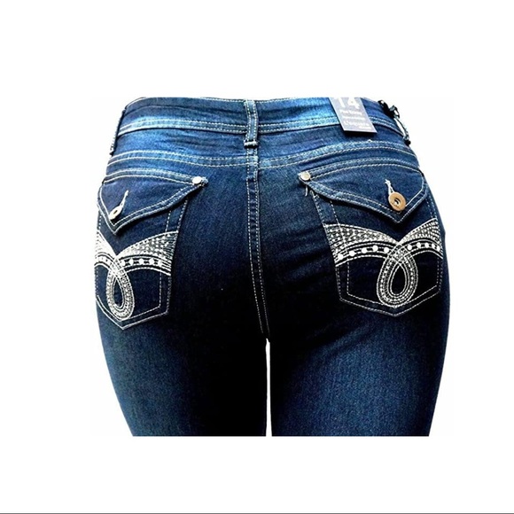 5IVE Women's Plus Size Stretch Black/Blue High Waist Skinny Jeans  Ls.98173ms - Picture 3 of 7